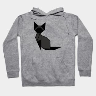 Origami Cat Gray and Black Hoodie